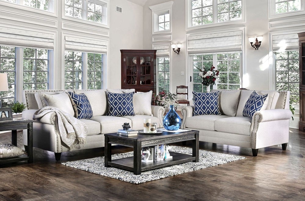 transitional living room furniture arrangement